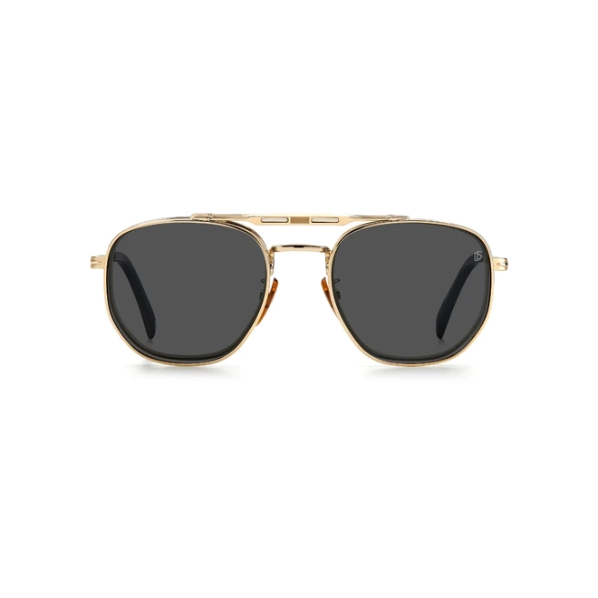 Óculos de Grau David Beckham DB 1082/G/CS RHL 52M9 Metal Dourado com Clip-On na cor Fumê 2