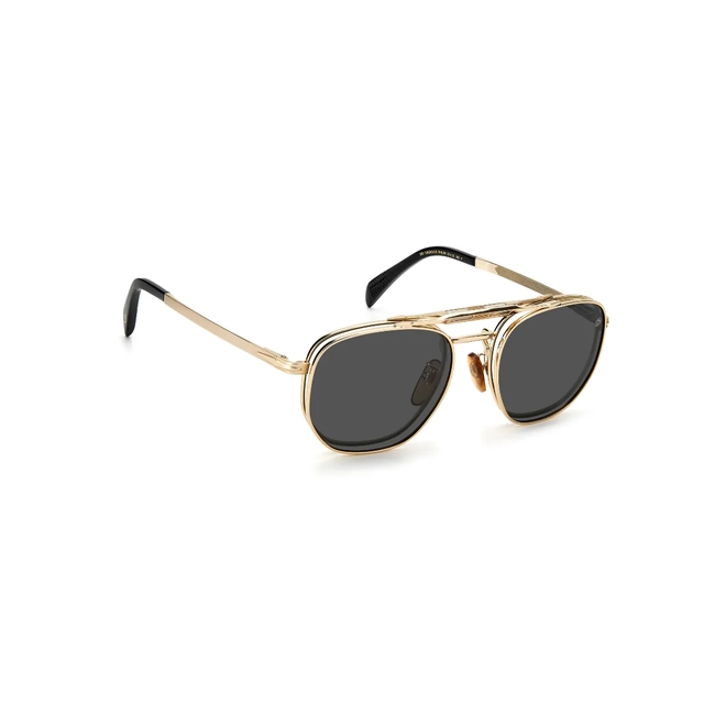 Óculos de Grau David Beckham DB 1082/G/CS RHL 52M9 Metal Dourado com Clip-On na cor Fumê 4