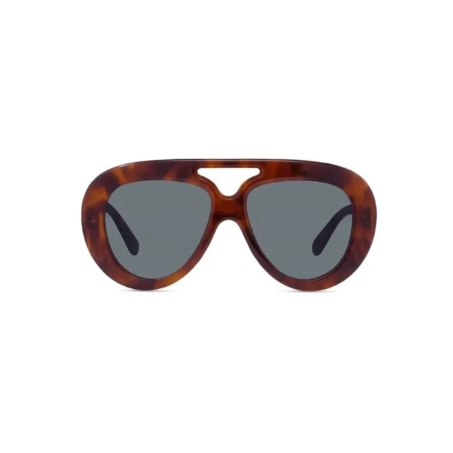 Óculos de Sol Loewe LW40144U_5553V Acetato Marrom Mesclado com lentes na cor Fumê 2