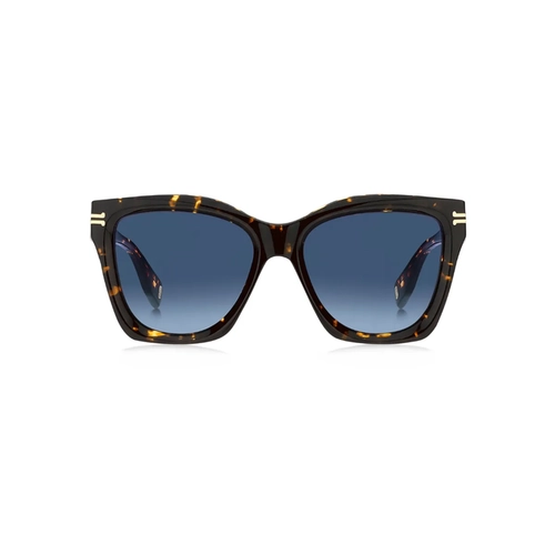 Óculos de Sol Marc Jacobs MJ 1000/S 086 54GB Acetato Marrom Mesclado com lentes na cor Azul Degradê