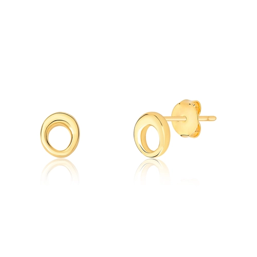 Brinco For me Organic Stud prata 925 dourado círculo vazado