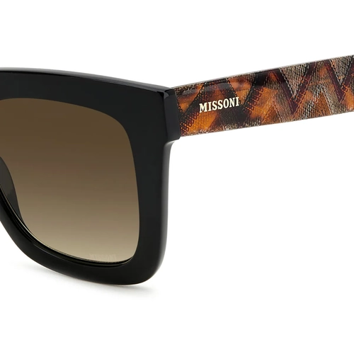 Óculos de Sol Missoni MIS 0126/S 807 52HA Acetato Preto e Marrom Mesclado com lentes na cor Marrom Degradê