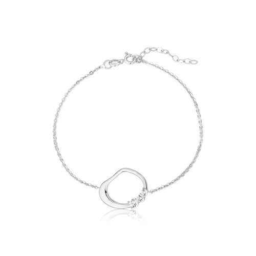 Pulseira For me Organic de elos prata 925 com pingente orgânico e gemas de Topázio