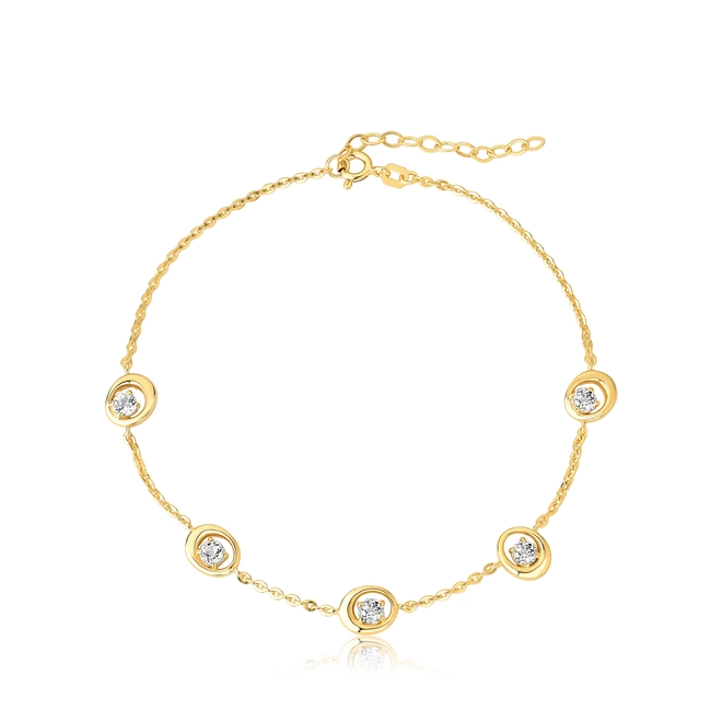 Pulseira For me Organic de elos prata 925 dourada e pingente orgânicos com Topázios 1