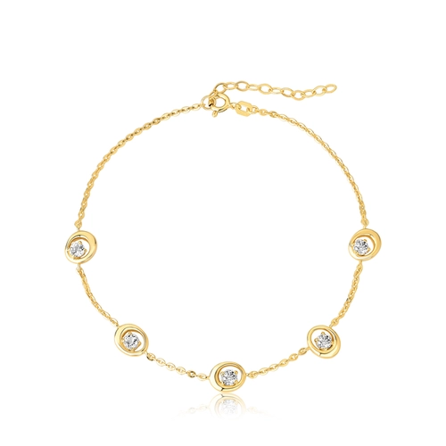 Pulseira For me Organic de elos prata 925 dourada e pingente orgânicos com Topázios