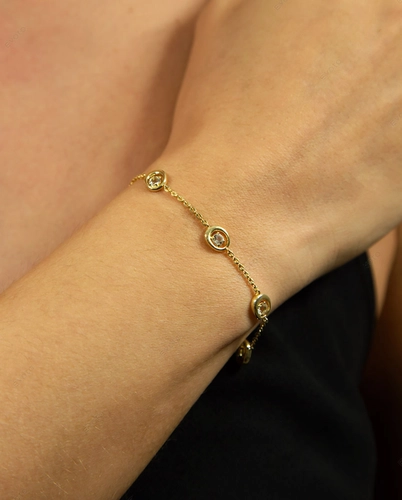 Pulseira For me Organic de elos prata 925 dourada e pingente orgânicos com Topázios
