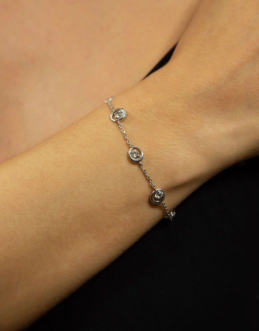 Pulseira For me Organic de elos prata 925 com pingentes orgânicos e Topázios 2