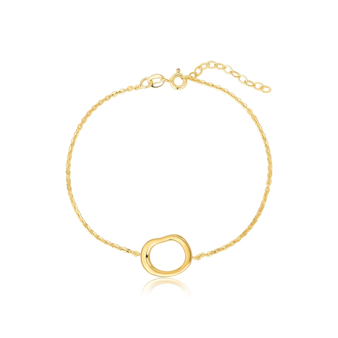 Pulseira For me Organic de elos prata 925 dourada pingente orgânico vazado 1