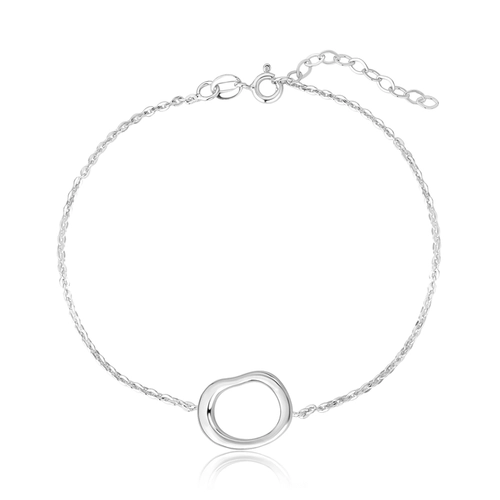 Pulseira For me Organic de elos prata 925 com pingente orgânico vazado