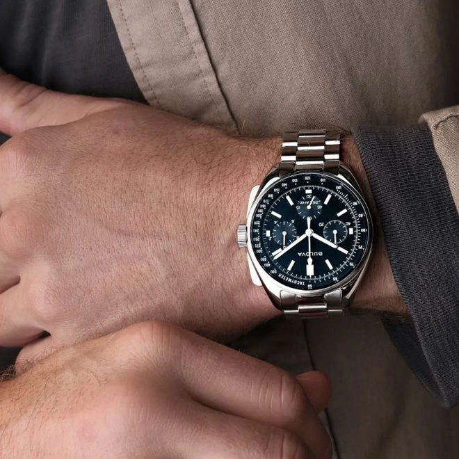 Relógio Bulova Archive Series Lunar Pilot Cronógrafo - 96K111N Preto 2