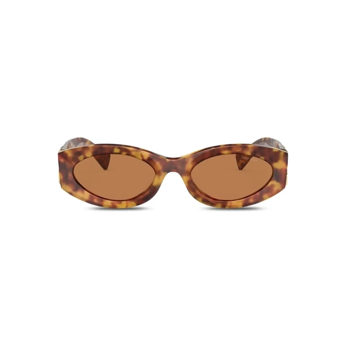 Óculos de Sol Miu Miu 0MU 11WS 4BW2Z154 Acetato Marrom Mesclado com lentes na cor Marrom