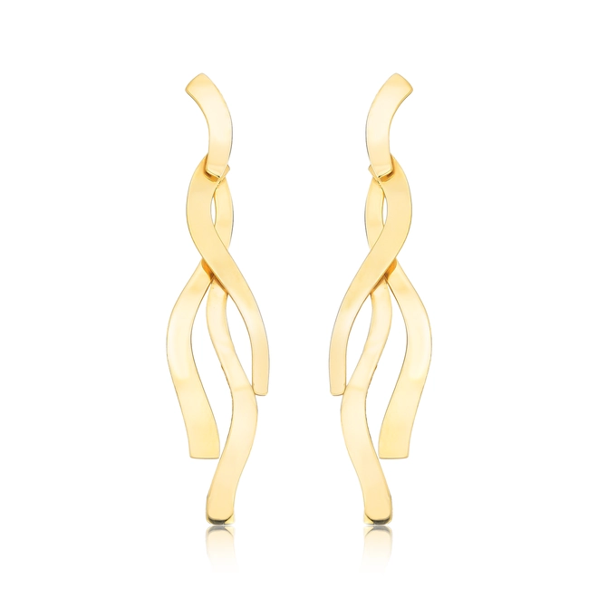 Brinco Slim pingente ouro 18k laser ondulado 1