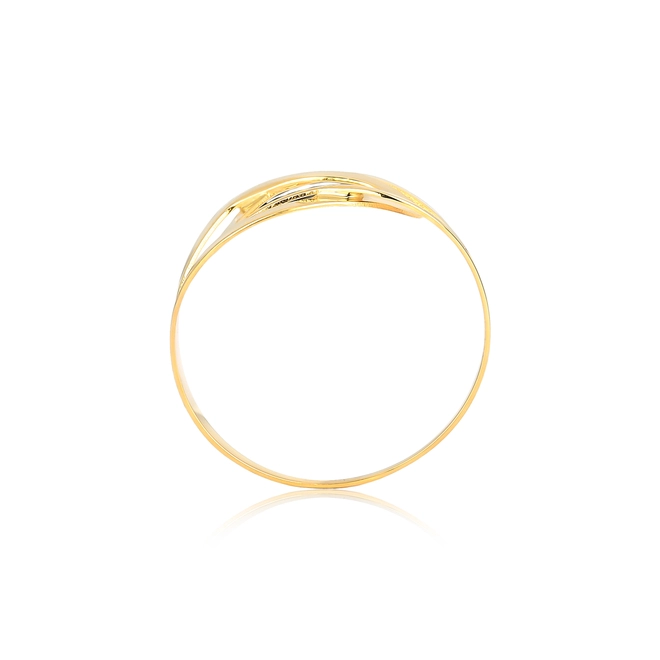 Anel Slim geométrico ouro 18k aros entrelaçados corte a laser 3