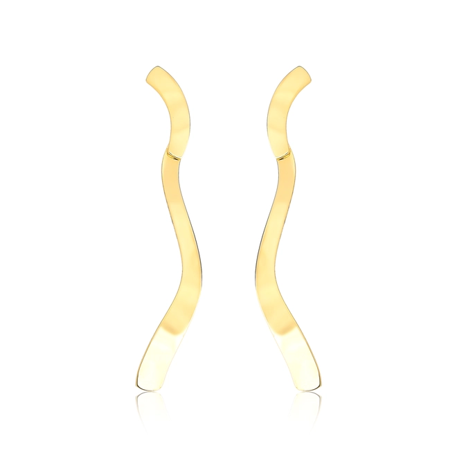 Brinco Slim pingente ouro 18k módulo ondulado corte a laser 1