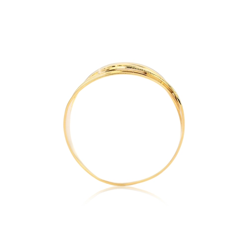 Anel Slim geométrico ouro 18k aros entrelaçados corte a laser