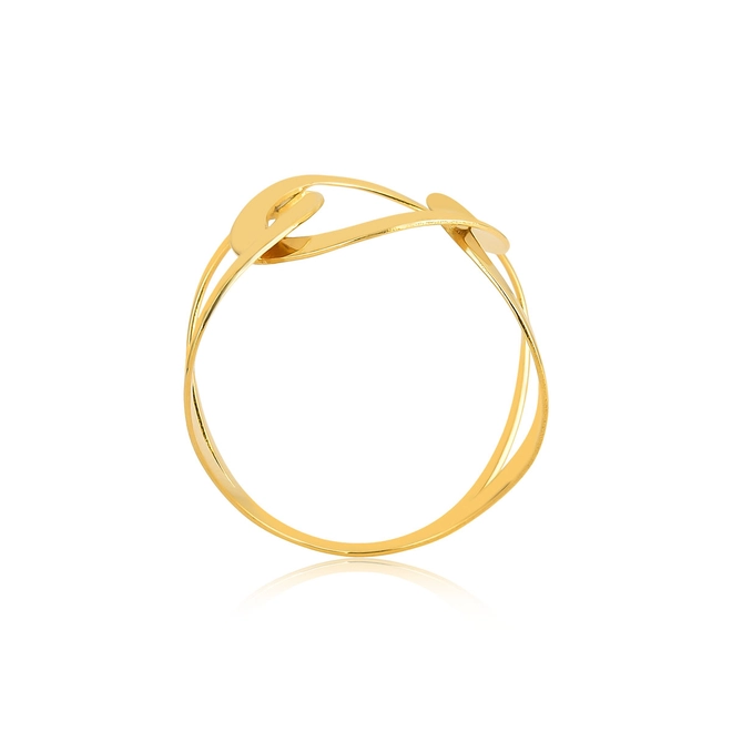 Anel Slim geométrico ouro 18k aros entrelaçados corte a laser 2