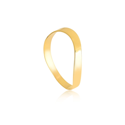 Anel Slim aro ondulado ouro 18k corte a laser polido