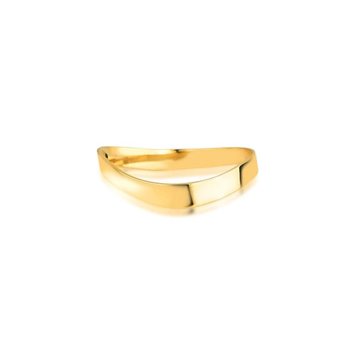 Anel Slim aro ondulado ouro 18k corte a laser polido