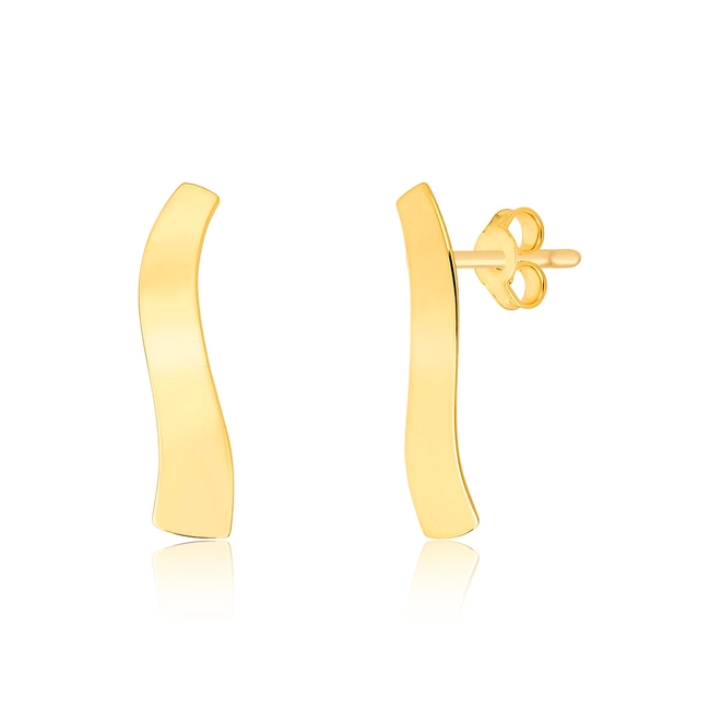 Brinco Slim pingente módulo ondulado ouro 18k corte a laser polido 1