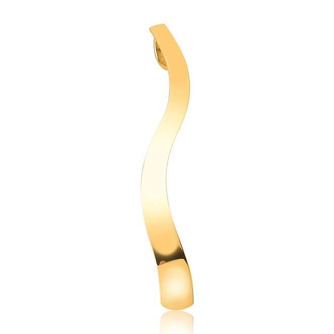 Pingente Slim módulo ondulado ouro 18k corte a laser polido 1