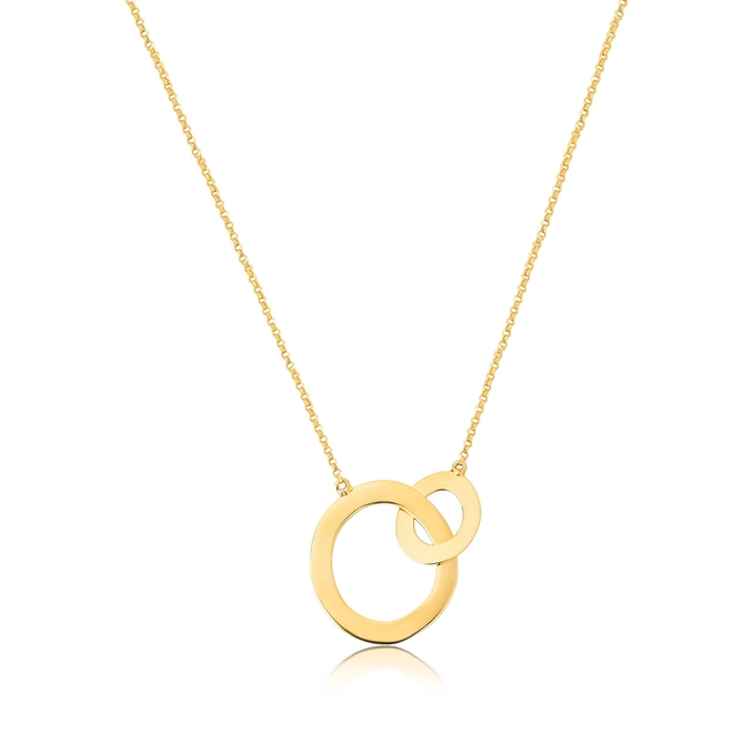 Gargantilha Slim corrente ouro 18k pingente elos interligados 1