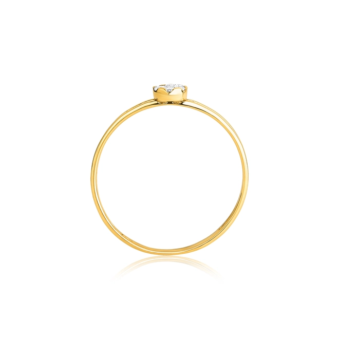 Anel dois aros ouro 18k redondo com 7,5pts de Diamantes 2