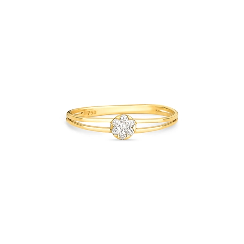 Anel dois aros ouro 18k redondo com 7,5pts de Diamantes