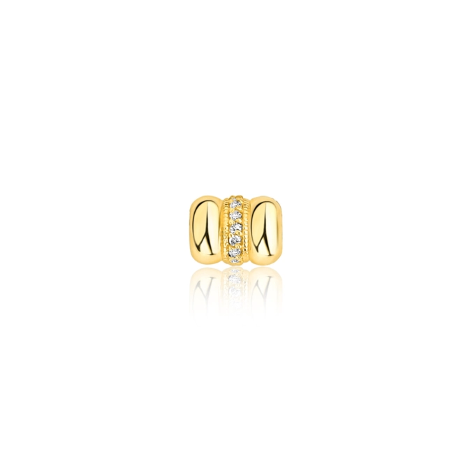 Pingente separador central ouro 18k polido com filete 6pts de Diamantes 1
