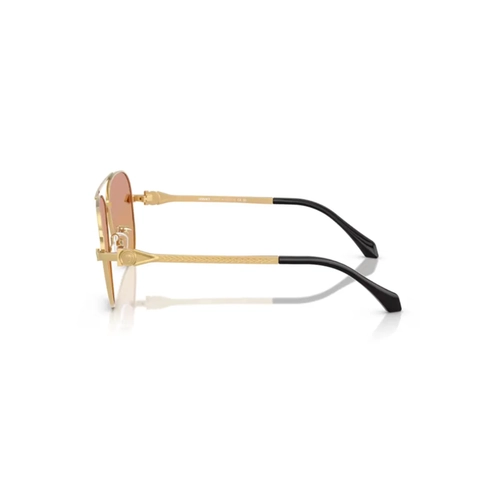 Óculos de Sol Versace 0VE2283 1002EL61 Metal Dourado com lentes na cor Laranja