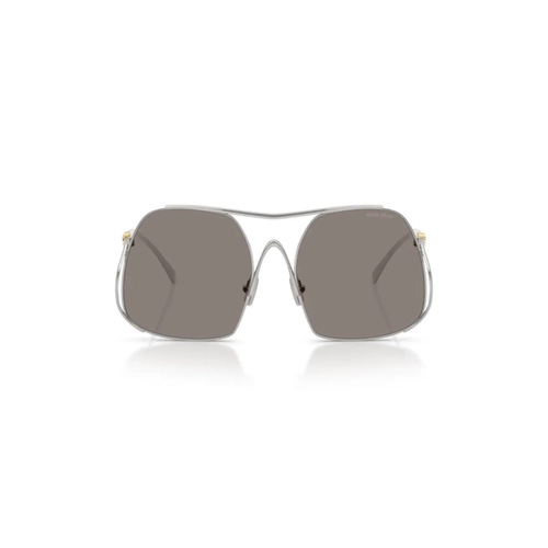 Óculos de Sol Miu Miu 0MU A55S 1BC80Q57 Aço Prateado com lentes na cor Cinza