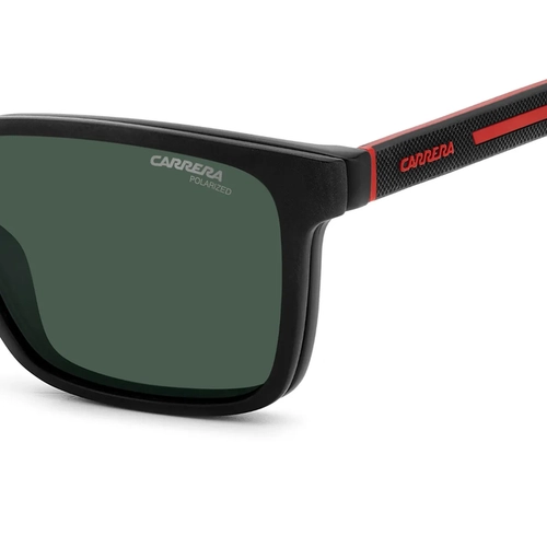 Óculos de Grau Carrera CA 8069/CS BLX 53UC Acetato Preto e Vermelho com Clip-On na cor Verde Polarizado
