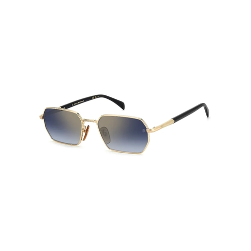 Óculos de Sol David Beckham DB 1174/S RHL 551V Metal Dourado com lentes na cor Azul Degradê