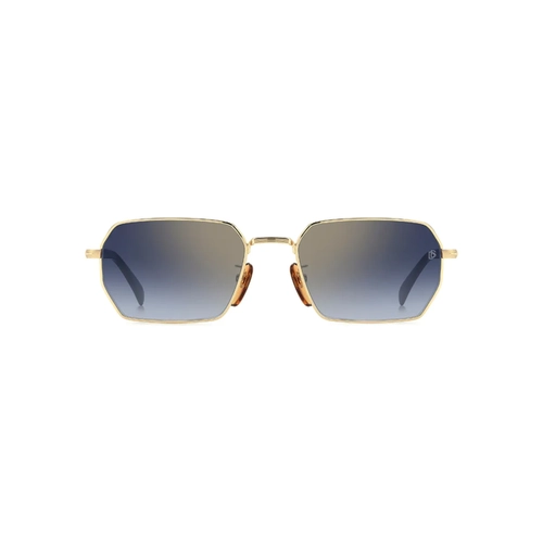 Óculos de Sol David Beckham DB 1174/S RHL 551V Metal Dourado com lentes na cor Azul Degradê