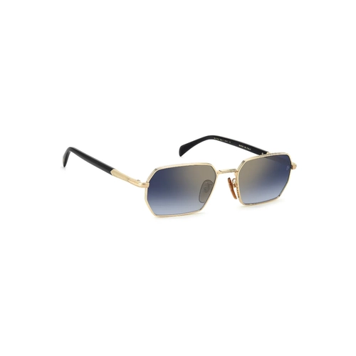 Óculos de Sol David Beckham DB 1174/S RHL 551V Metal Dourado com lentes na cor Azul Degradê