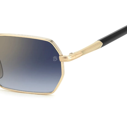 Óculos de Sol David Beckham DB 1174/S RHL 551V Metal Dourado com lentes na cor Azul Degradê