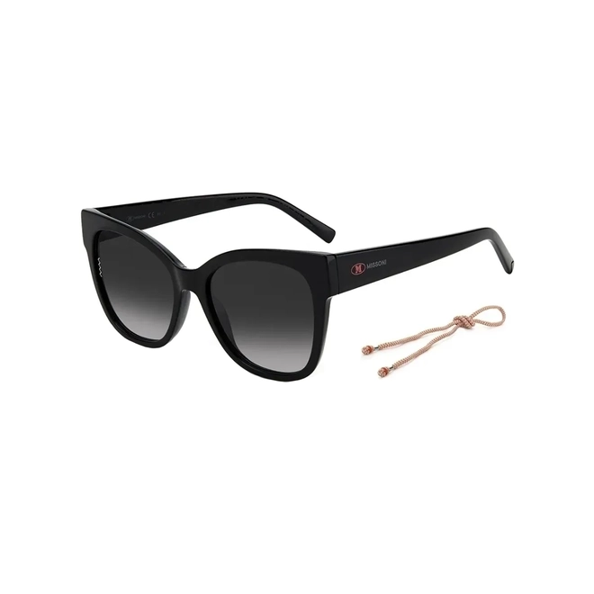 Óculos de Sol M Missoni MMI 0070/S 807 559O S Acetato Preto com lentes na cor Cinza Escuro Degradê 1