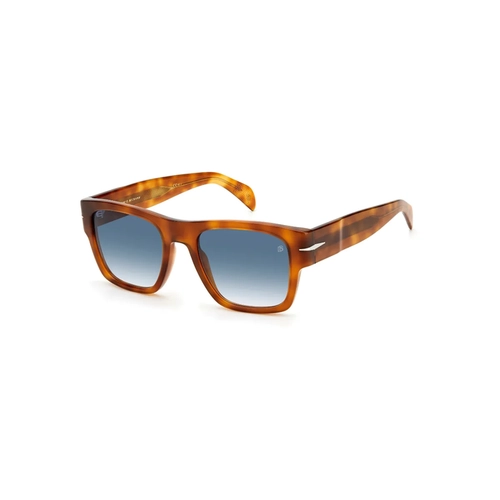 Óculos de Sol David Beckham DB 7000/BOLD C9B 5208 S Acetato Marrom Mesclado com lentes na cor Azul Degradê