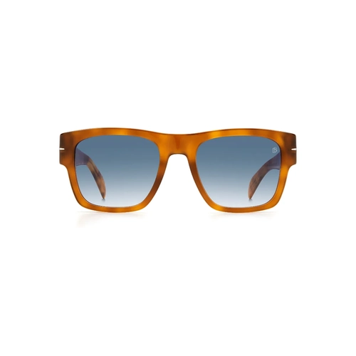 Óculos de Sol David Beckham DB 7000/BOLD C9B 5208 S Acetato Marrom Mesclado com lentes na cor Azul Degradê