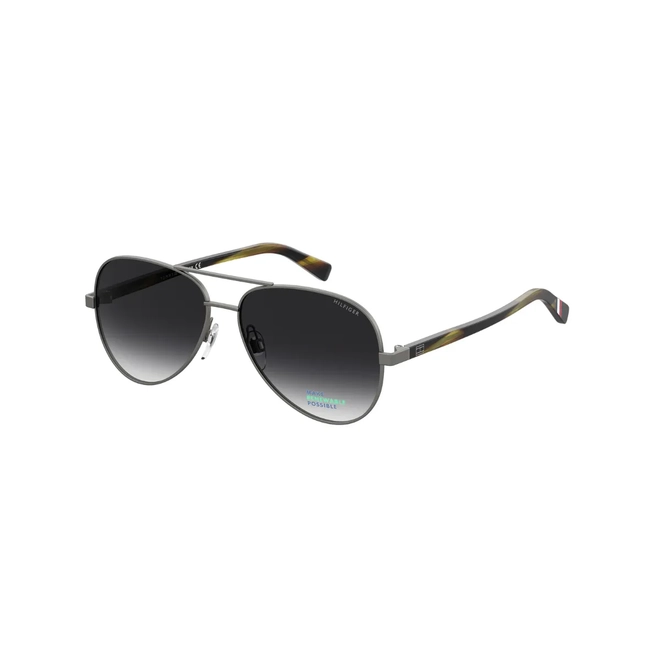 Óculos de Sol Tommy Hilfiger TH 1921/RE/S HWL 589O S Metal Grafite com lentes na cor Cinza Degradê 1