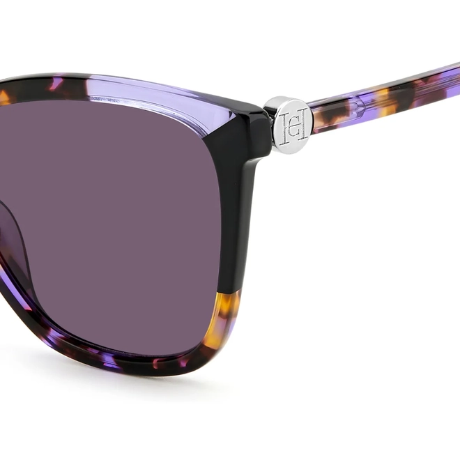 Óculos de Sol Carolina Herrera CH 0052/S F0T 58UR S Acetato Preto e Violeta Degradê com lentes na cor Violeta 4