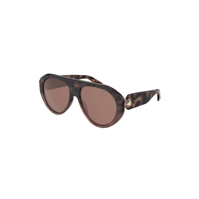 Óculos de Sol Bvlgari BV40060I_5656S Acetato Marrom Mesclado com lentes na cor Marrom 1