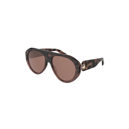 Óculos de Sol Bvlgari BV40060I_5656S Acetato Marrom Mesclado com lentes na cor Marrom