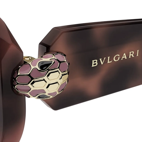 Óculos de Sol Bvlgari BV40060I_5656S Acetato Marrom Mesclado com lentes na cor Marrom