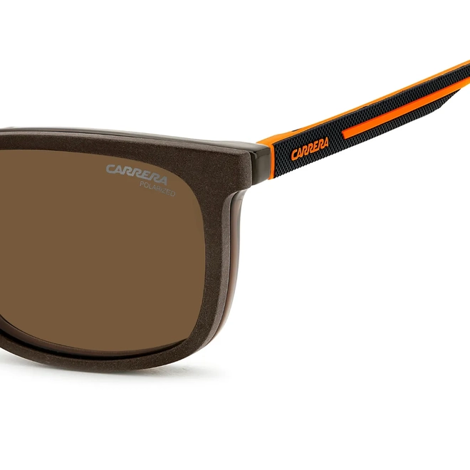 Óculos de Grau Carrera CA 8918/C 12J 5418 S Poliamida Marrom e Laranja com Clip-On na cor Marrom Polarizado 4