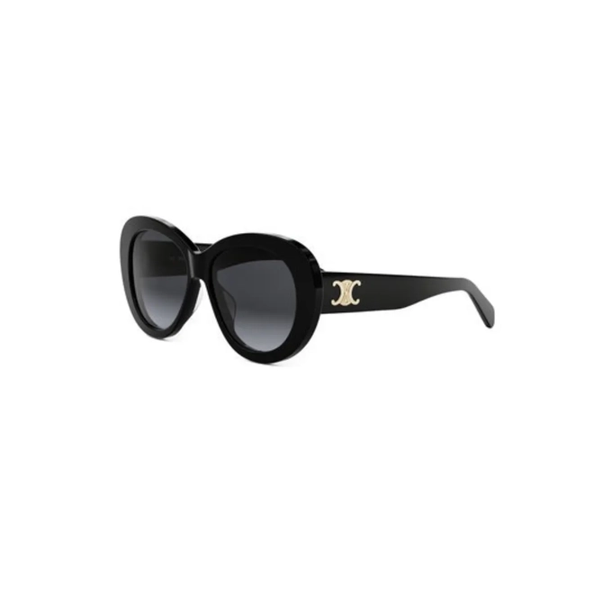 Óculos de Sol Celine Triomphe CL40317U_5501B Acetato Preto com lentes na cor Cinza Degradê 1