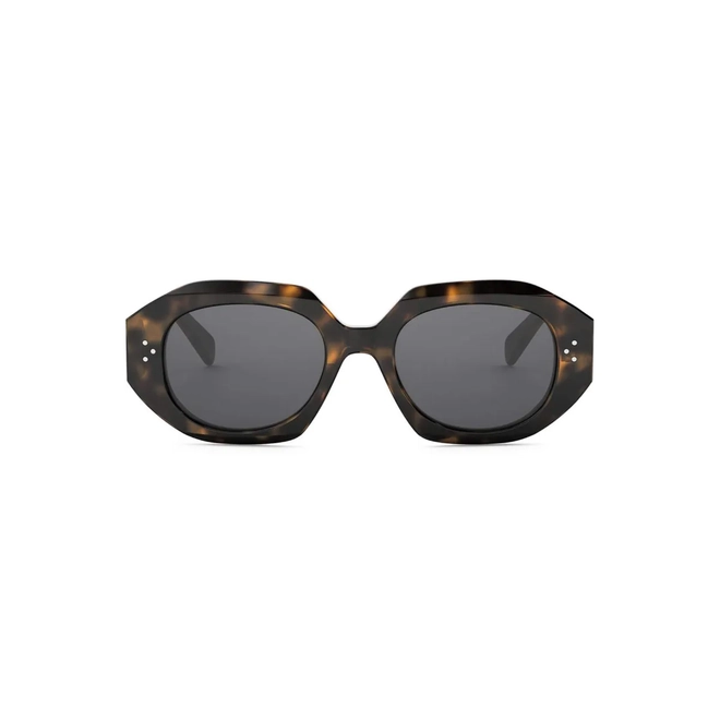 Óculos de Sol Celine CL40319I_5253A Acetato Marrom Mesclado com lentes na cor Cinza 2