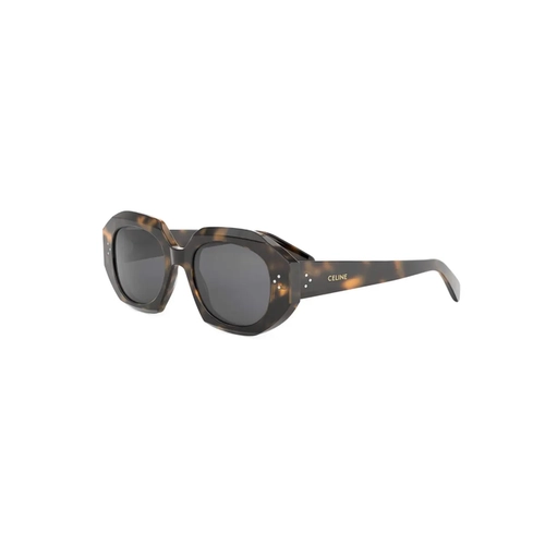 Óculos de Sol Celine CL40319I_5253A Acetato Marrom Mesclado com lentes na cor Cinza