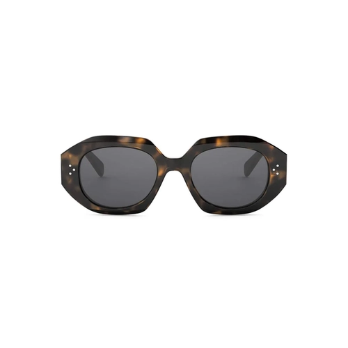 Óculos de Sol Celine CL40319I_5253A Acetato Marrom Mesclado com lentes na cor Cinza