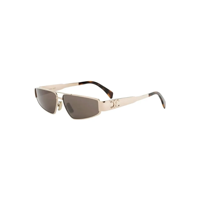 Óculos de Sol Celine Triomphe CL40318U_5928E Metal Dourado com lentes na cor Marrom 1