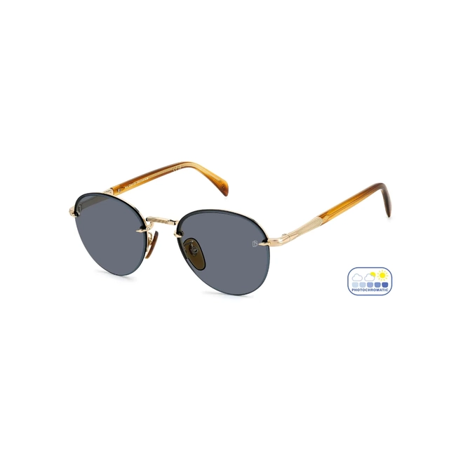 Óculos de Sol David Beckham DB 1173/S T5U 51QZ S Metal Dourado e Marrom Mesclado com lentes na cor Azul Fotocromático 2